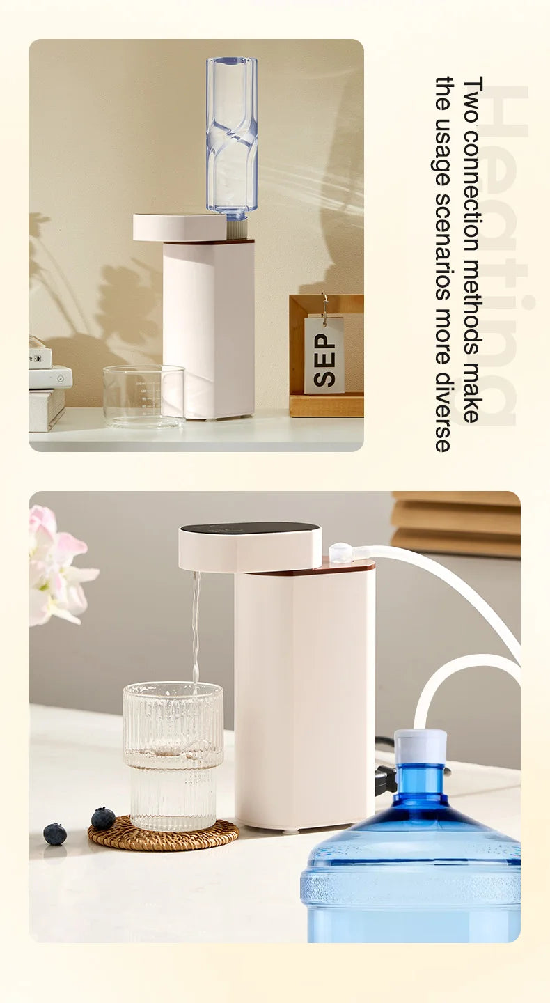 2000W Sofort-Heißwasserspender, 3-Sekunden-Schnellerhitzung, kompatibel mit Mineralwasser/Flaschenwasser, tragbarer Wasserspender