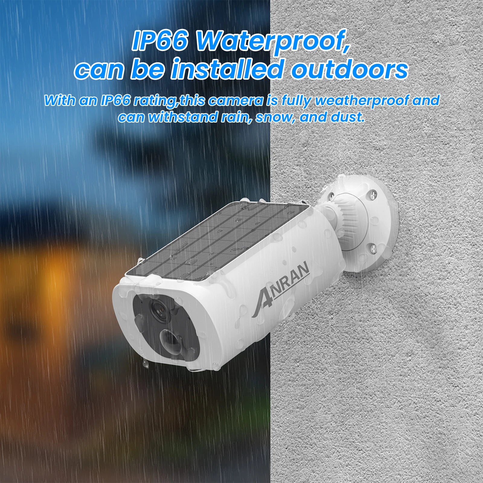 ANRAN 2K Solar-Überwachungskamera 3/5MP Outdoor Funk 2.4G WIFI Kamera Akku-Cam Flutlicht Farbe Nachtsicht NVR kann nicht hinzugefügt werden