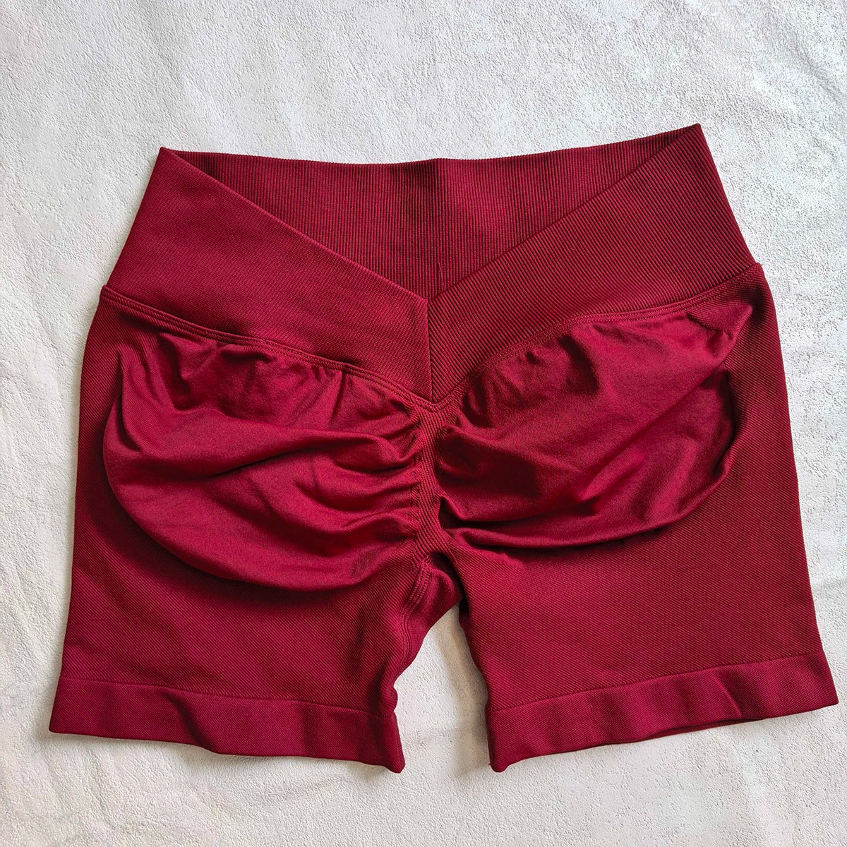 Damen Scrunch Shorts nahtlos V-Rücken Scrunch Booty Shorts Fitness Workout Laufen Yoga Gym Shorts