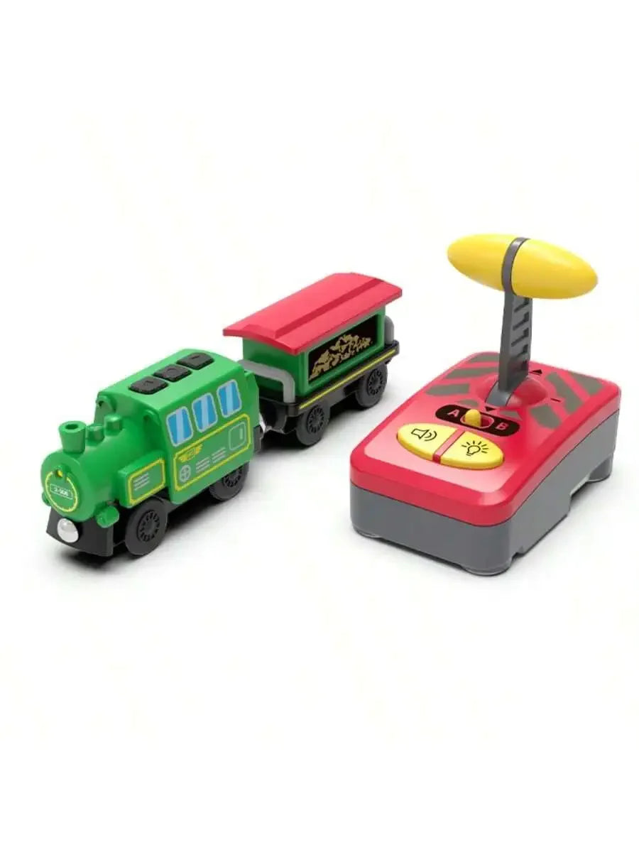 RC Elektrische Eisenbahn Spielzeugset für Kinder, Auto-Druckguss-Steckspielzeug, passend für Standard-Holzeisenbahn, batteriebetriebenes Weihnachts-Tremset