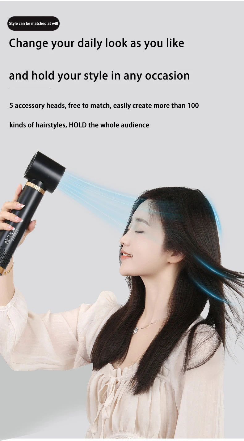5-in-1 Warmluftbürste Heißluftkamm-Set Professioneller Lockenstab Haarglätter Styling-Tool für professionelle Haartrockner