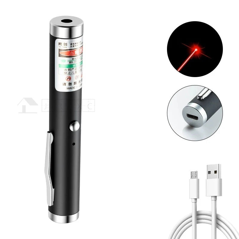 Tragbarer USB-Grünlaserpointer 2-in-1 Abnehmbare Lampenfassung Mini-Laserstift Sichtbarer Fokus Rote Kombination für die Jagd