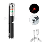 Tragbarer USB-Grünlaserpointer 2-in-1 Abnehmbare Lampenfassung Mini-Laserstift Sichtbarer Fokus Rote Kombination für die Jagd