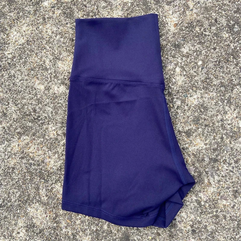 Sexy einfarbige Damen-Fitness-Sportshorts, hohe Taille, athletische Yoga-Shorts, Bein-Radfahren, umfassendes Training, Jogging, Squat-Proof