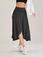 Sommer Damen Golf Tennis Tanz Fitness Lange Röcke Schnell Trocknend Einfarbige Damen Unterfütterung Hohe Taille Lange Röcke Shorts