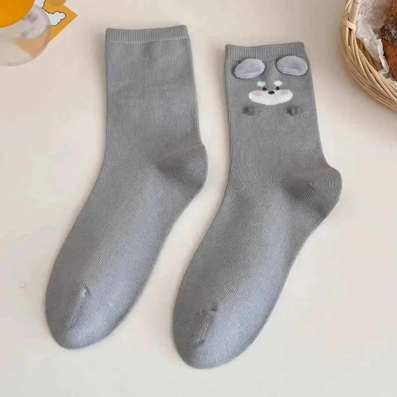 Mode Süß Niedlich 3D Tierohren Schwein Strumpfwaren Winter Warme Cartoon-Socken für Kinder Harajuku Baumwolle Weiche Hausschuhsocke