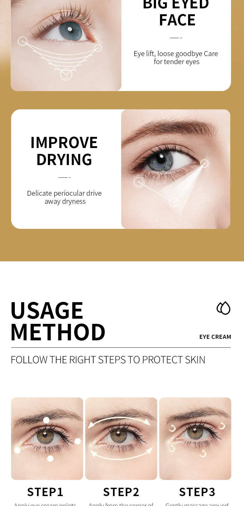 SADOER Retinol-Augencreme reduziert Augenringe und Falten, spendet Feuchtigkeit und strafft die Augenpartie, koreanisches Augenpflegeprodukt