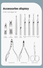 KK 11-in-1 Maniküre-Tools Professionelles Nagelknipser-Set Edelstahl Nagelschneider Zangen Scheren Kit Fußpflege Handpflege