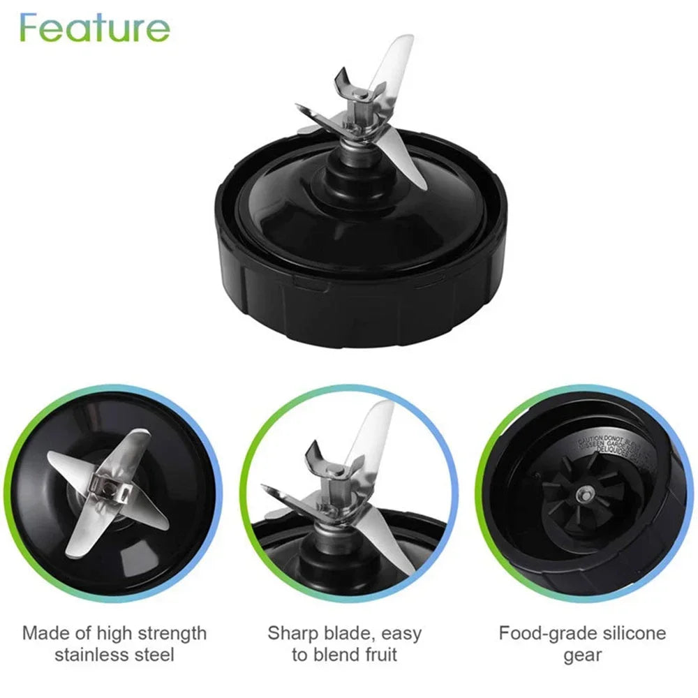 7 Fins Extraktor Klingen für Ninja Mixer Ersatzteile mit Unterlegscheibe Gummi Bürste für Nutri Ninja Auto IQ BL486 BL642 N102