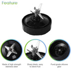 7 Fins Extraktor Klingen für Ninja Mixer Ersatzteile mit Unterlegscheibe Gummi Bürste für Nutri Ninja Auto IQ BL486 BL642 N102