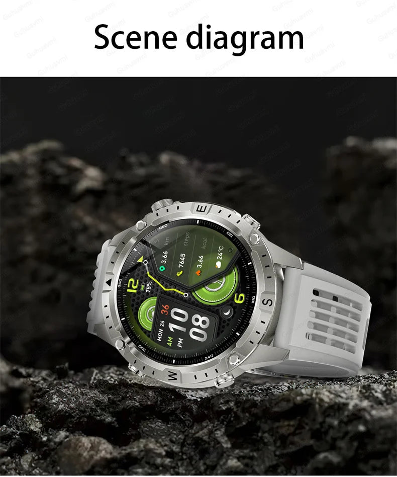 2026New Military T-Rex3 GPS Map Navigation Smart Watch 2GB RAM 1.43-inch AMOLED Screen 30M Waterproof Call Sports Smartwatch Men