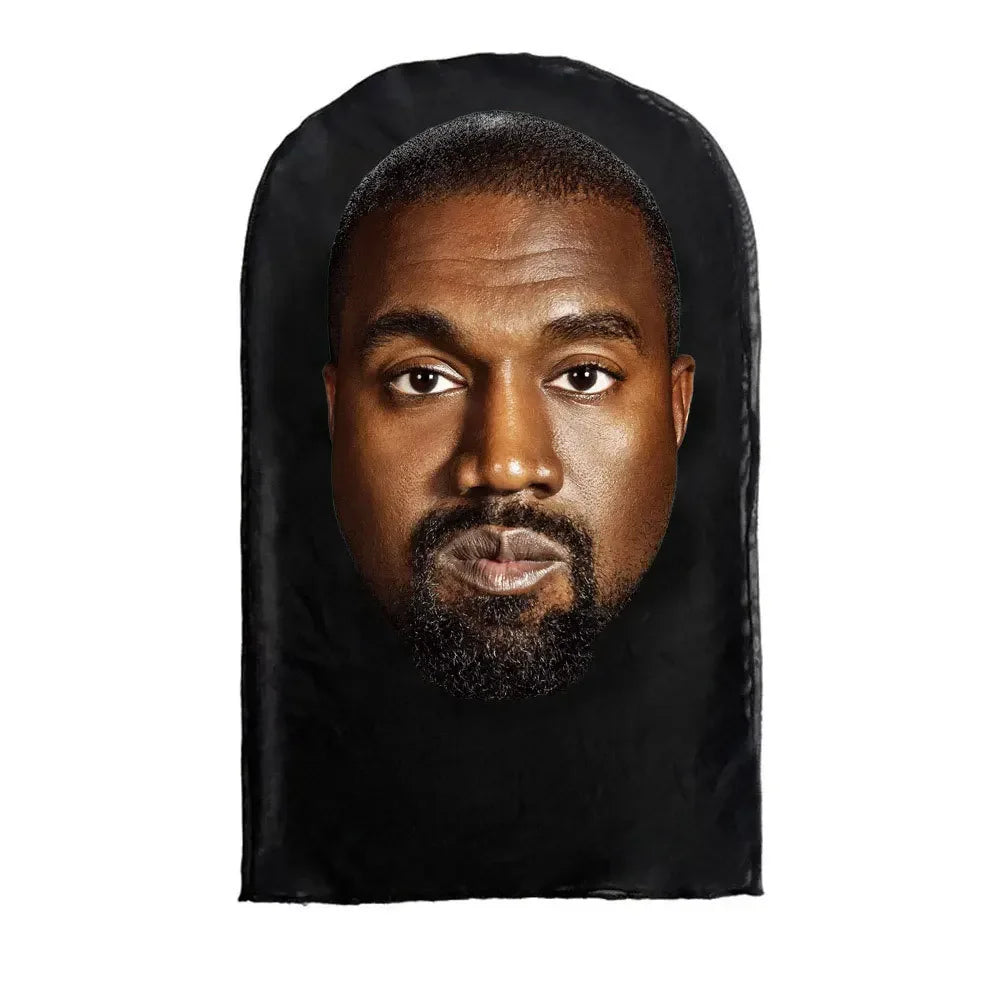 Cosplay 3D-gedruckte Kanye-Maske Stretch Mesh Vollgesichtsmaske Männer Frauen Rollenspiel Kopfbedeckung Halloween Maskerade Sturmhaube Kopfbedeckung