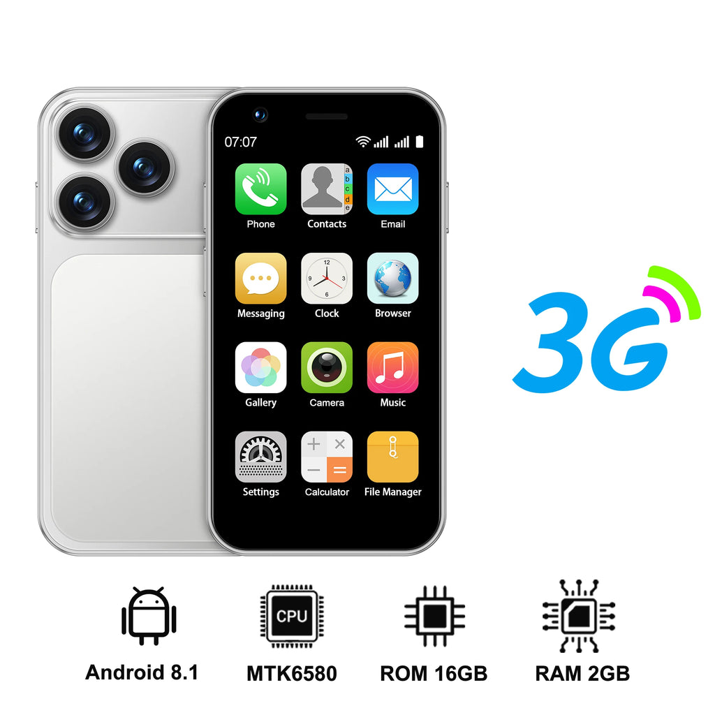 SERVO 18SE MINI Kleines Android Smartphone 3G WCDMA Dual SIM-Karte 2GB+16GB Play Store Wi-Fi Gesichtserkennung 3.0 Zoll Mini Smartphones
