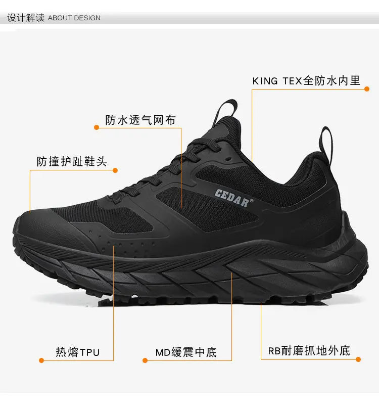 RAN Hiking Shoes Men waterproof Anti slip trekking Climbing Mountaineering Women Lightweight Outdoor sneakers ankle travel Shoes