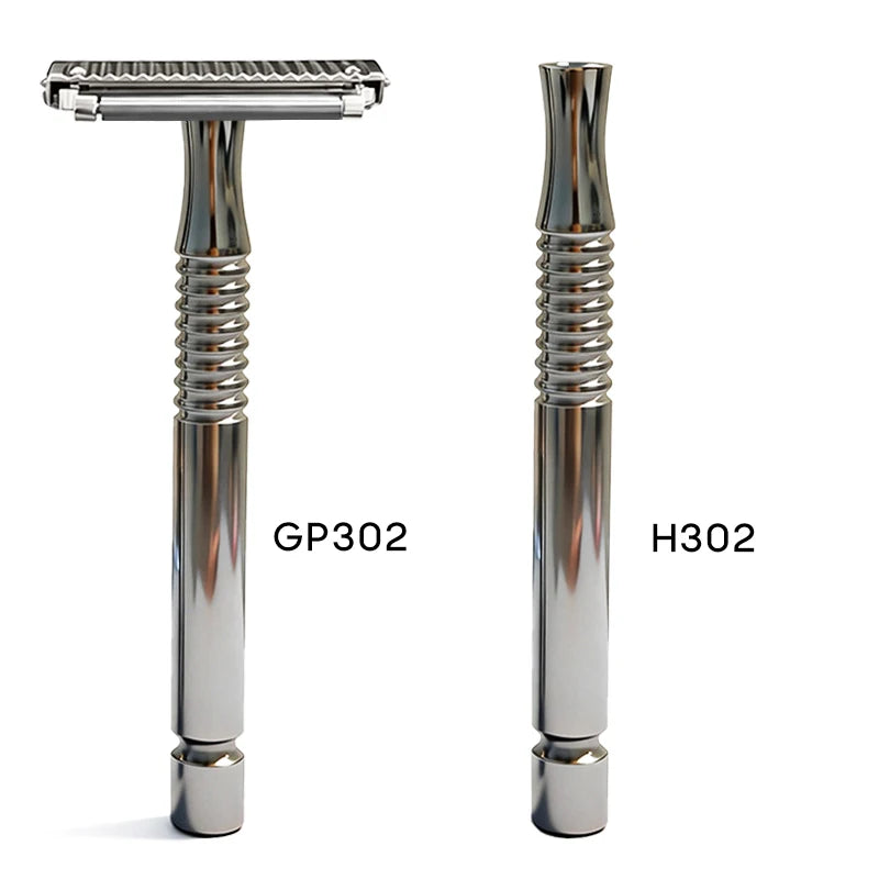 Shavcooo Glide Pro 4D Edelstahl Sicherheitsrasierer Umweltfreundlicher Dual-Halb-Rasierer für Herren und Damen Geschenkset mit Reiseetui