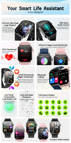 Neue präzise Gesundheits-Smartwatch EKG+HRV Harnsäure Blutfette Emotionswahrnehmung Bluetooth-Anruf Smartwatches für Männer und Frauen