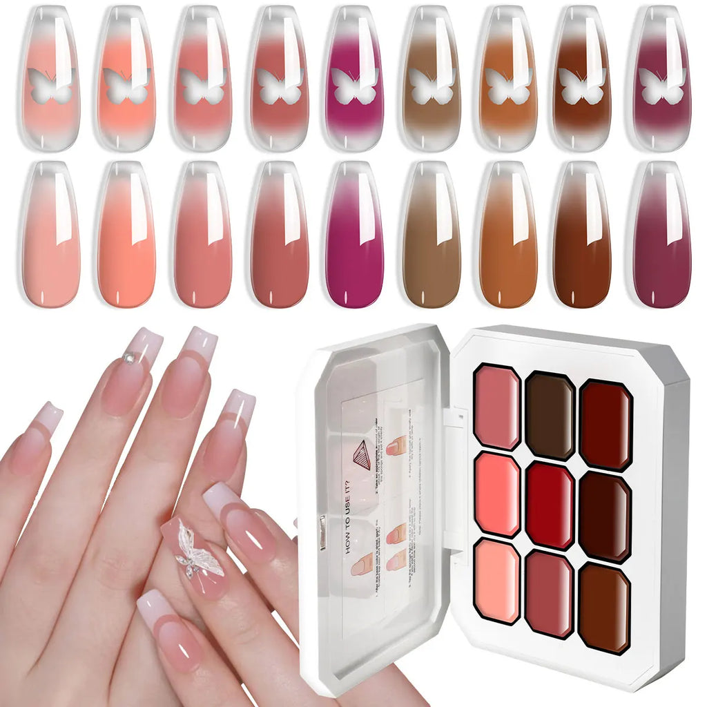 LIMEGIRL Gradient Gel Set Semipermanent – Hochglänzend – Farbverlauf – Buntes Nagelgelpolitur-Set Ablösbarer Lack für Nagelkunstdesign
