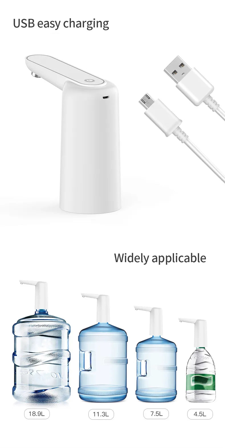 Wasserspender automatisch Mini-Fasswasser elektrische Pumpe USB-Ladung tragbarer Wasserspender Getränkespender