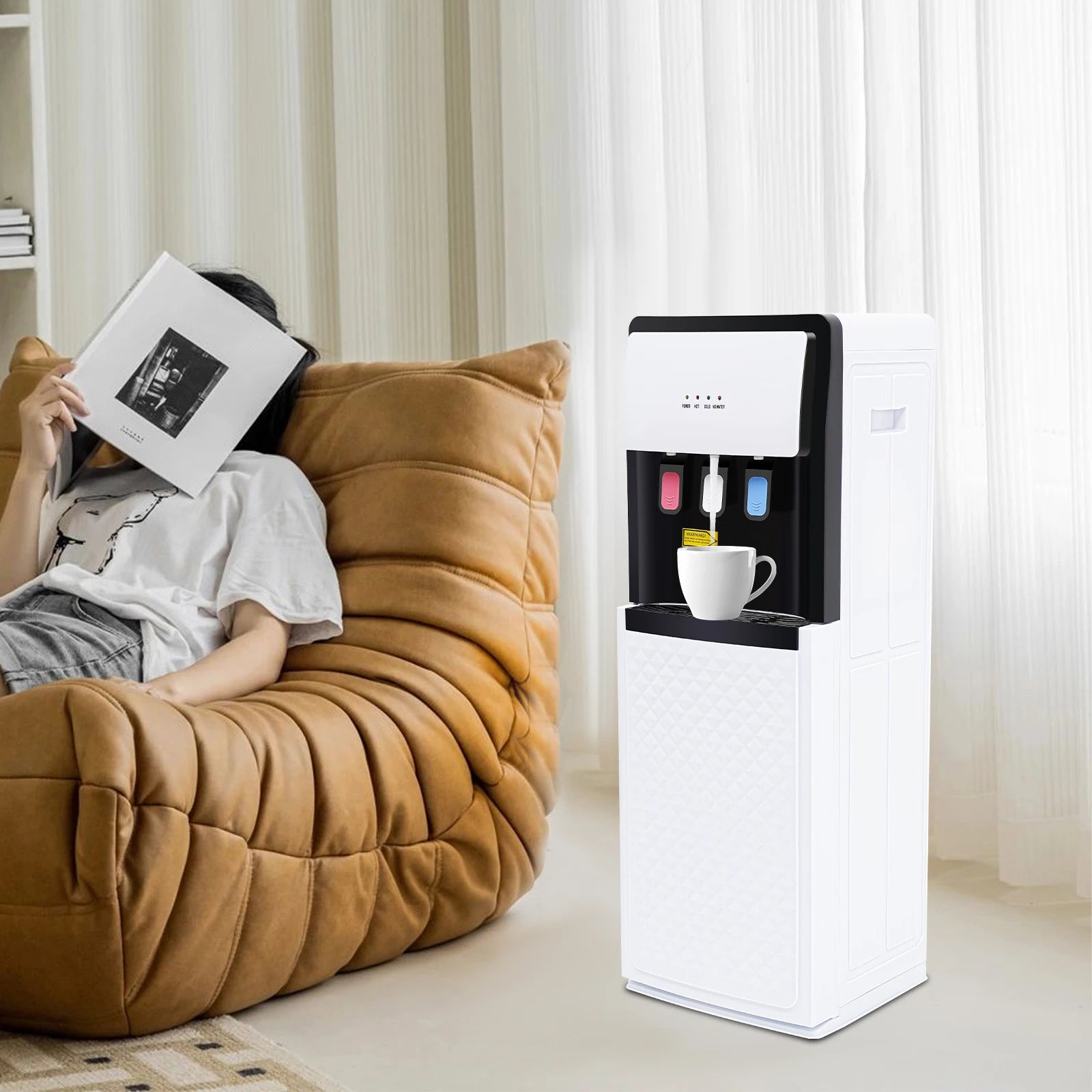 Bottom Loading Water Dispenser Versatile Freestanding Hot&cold Water Dispenser for Office, Home, Living Room White