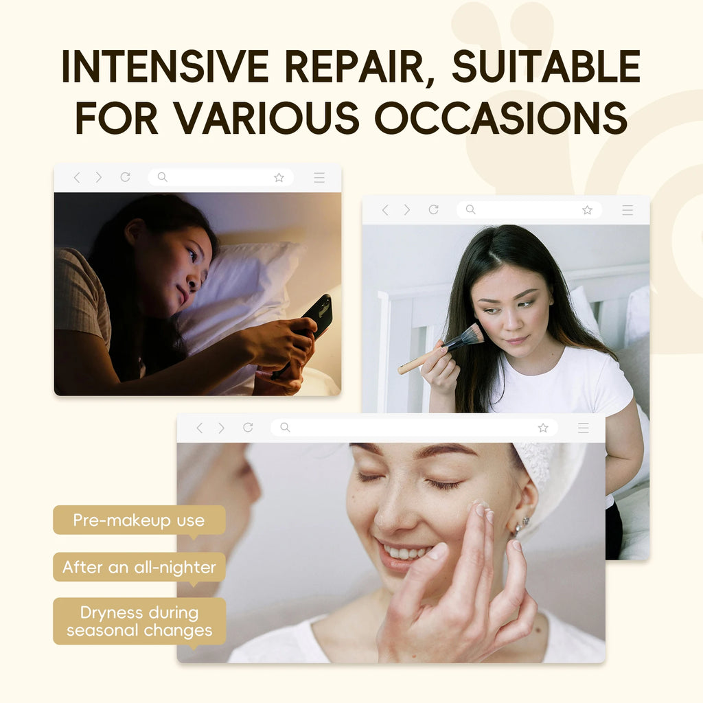 LAIKOU Korea Schnecken-Kollagen-Essenz-Maske, feuchtigkeitsspendende Tuchmaske, Anti-Falten-Gesichtsmaske, straffende Hautpflege, 25g*20 Stück
