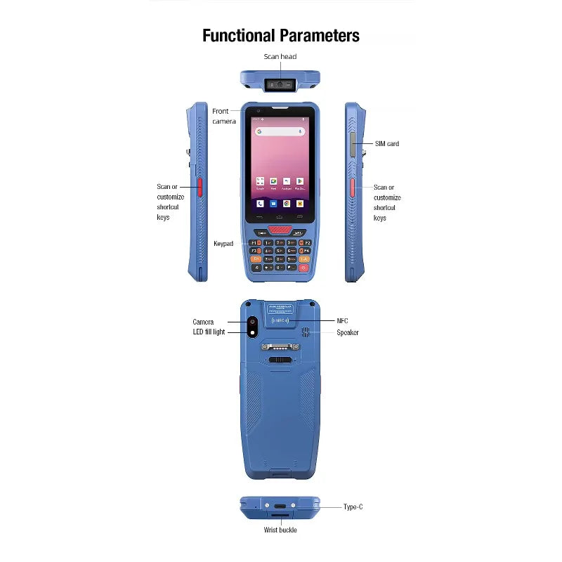 IP67 4 Zoll wasserdichter robuster Industrie-PDA Handheld Android PDA Tragbares Datenterminal NFC Datensammler für Inventur