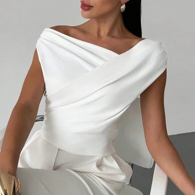 Sexy Short Sleeve Shirt Women Off Shoulder Patchwork Color Basic Tops Woman Summer Blouses Female Elegant Shirt