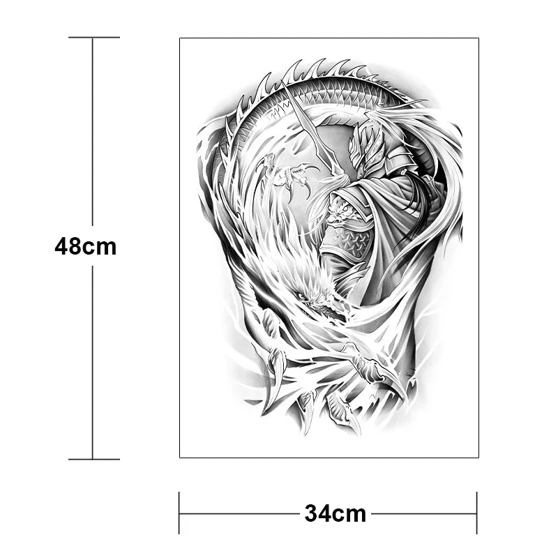 Magic Juice Tinte Wasserdichte Tattoo Aufkleber Große Größe Kräutersaft Temporäre Tattoos Männer Body Art Drache Tiger