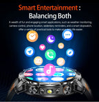 2026 Neue TANK Ultra 1400mAh Akku Militär Smartwatch 10ATM Wasserdicht Herzfrequenz Taktische LED Taschenlampe Herren Sportarmband