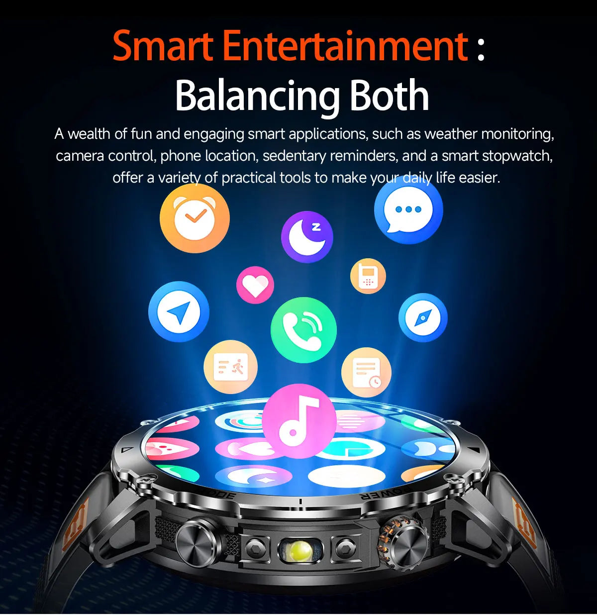 2026 Neue TANK Ultra 1400mAh Akku Militär Smartwatch 10ATM Wasserdicht Herzfrequenz Taktische LED Taschenlampe Herren Sportarmband