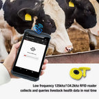 Handheld 125kHz-134,2kHz RFID Tierohrmarkenleser Android PDAs Scanner für Rinder-/Ziegenmilchviehbetriebe und Viehbestandsdatenmanagement