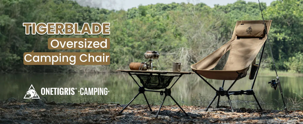 OneTigris Portable Tigerblade Campingstühle Klappstuhl Angelstuhl Für Trekking BBQ Partys Garten Strand Indoor-Einsatz