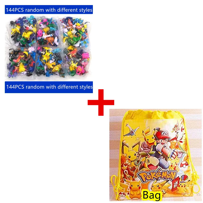 144 Anime Stil Actionfigur Modell Pokémon Figur Spielzeug Ornament Dekoration Sammlerstücke Spielzeug für Kinder Weihnachtsgeschenk