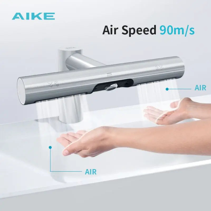 AIKE 2-in-1 Automatic Sensor Tap Hand Dryer Stainless Steel Integrated Basin Faucet High Speed Air Hand Drying Device AK7120