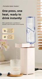 2000W Sofort-Heißwasserspender, 3-Sekunden-Schnellerhitzung, kompatibel mit Mineralwasser/Flaschenwasser, tragbarer Wasserspender
