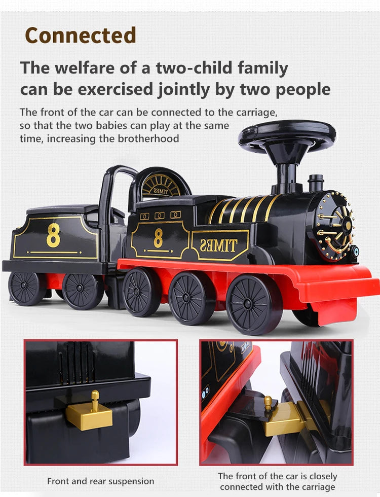 Kinder Zug Reitspielzeug Eisenbahn Klassisches Elektromodell Kann Einen Kleinen Zug Schienenwagen Transportieren Kinder Baby Lauflernwagen Spielzeug Jungen