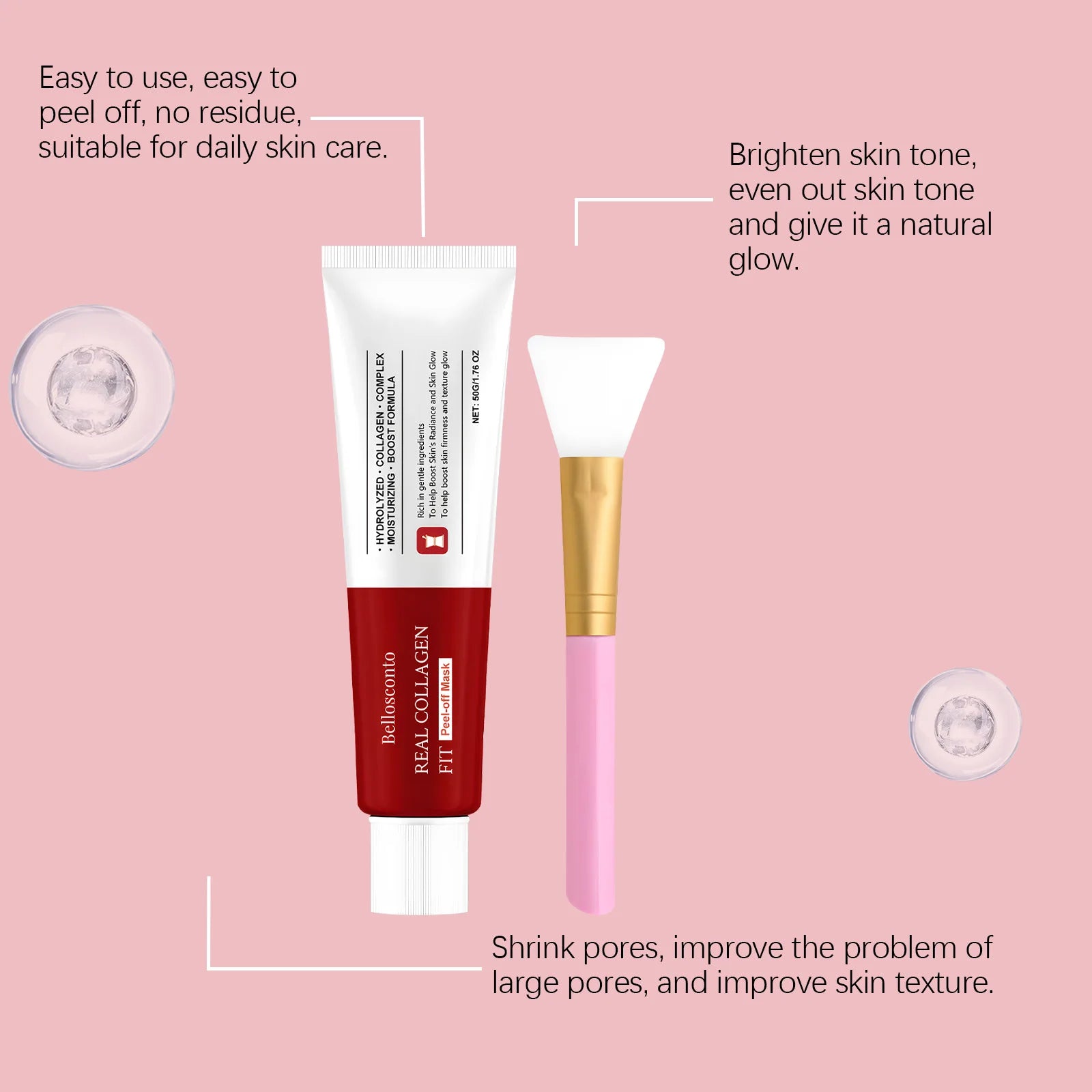 Kollagen Peel-Off Maske Übernacht Feuchtigkeitsspendende Gesichtsreinigung Strahlende Haut Barriere Reparatur Kollagen Maske Umhüllende Nachtpflege 50g