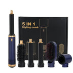 5-in-1 Warmluftbürste Heißluftkamm-Set Professioneller Lockenstab Haarglätter Styling-Tool für professionelle Haartrockner