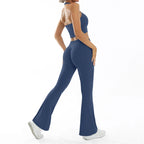 Scrunch-Sportanzug Damen Yoga-Set Gymnastik-Kleidung Sexy Sport-BHs und Schlaghosen-Sets Fitness-Outfits Damen Trainingskleidung