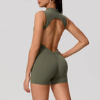 Hearuisavy Summer Sports Overalls Women Gym High Stretch Sleeveless Yoga Bodysuit Running Push Up Butt-Lifting Fitness Jumpsuit