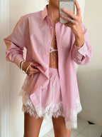 Damen Anzug mit Revers, langen Ärmeln, chic, einreihig, weites Bein, lange Hose, Sets 2026, lässiges, lockeres Outfit für den Alltag