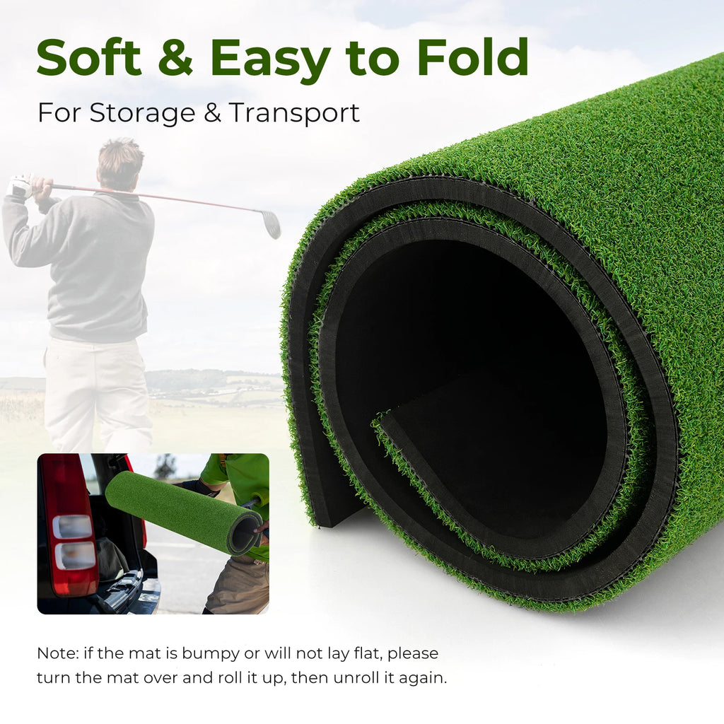 Golf-Übungsmatte mit Kunstrasen, 1,5 x 1,2 Meter, Indoor/Outdoor Abschlagmatte mit Gummi-Tees & Ausrichtungshilfen, Golfmatte