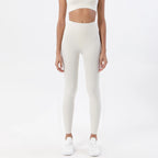 SOISOU Nylon Yogahosen Gym Leggings Damen Mädchen Fitness Weiche Strumpfhosen Hohe Taille Elastisch Atmungsaktiv Keine T-Linie Sporthosen