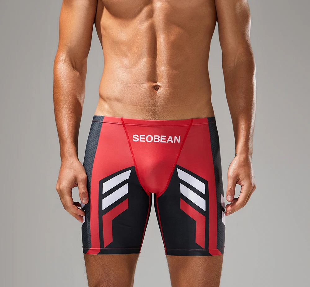 Herren Schnelltrocknende Boxer-Badehose mit Bundzug zum Surfen, für Strand, Sand, Thermische Badeshorts