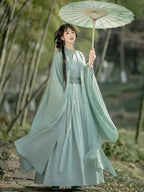 China Traditionelle Hanfu Damen Abendkleider Elegante Feenrock Weite Große Ärmel Elegantes Kleid Bankett Tanz Kleidung Frühling