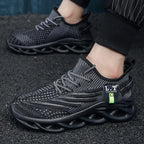 YRZL Herren Sportschuhe Laufen Schwarz Jogging Freizeit Sneaker Outdoor Atmungsaktives Mesh Damen Leichte Stoßdämpfung Schwarz Tennis