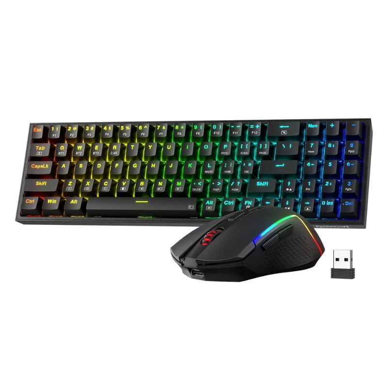 Redragon BS136 Gaming Keyboard & Mouse Combo, 75% K628 Tri-Mode Wireless RGB Mechanical Keyboard and 7200 DPI Gamer Mouse Bundle Hauptbild