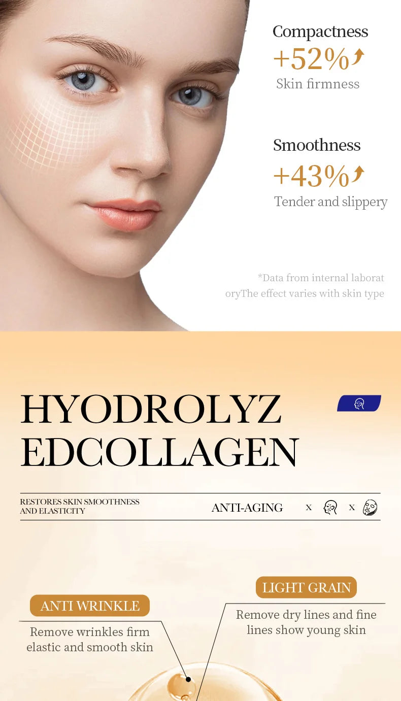10 Stk. Kollagen Anti-Falten Gesichtsmaske Anti-Aging Mildert feine Linien Strafft die Haut Feuchtigkeitsspendend Aufhellend Hautpflege Koreanische Kosmetik