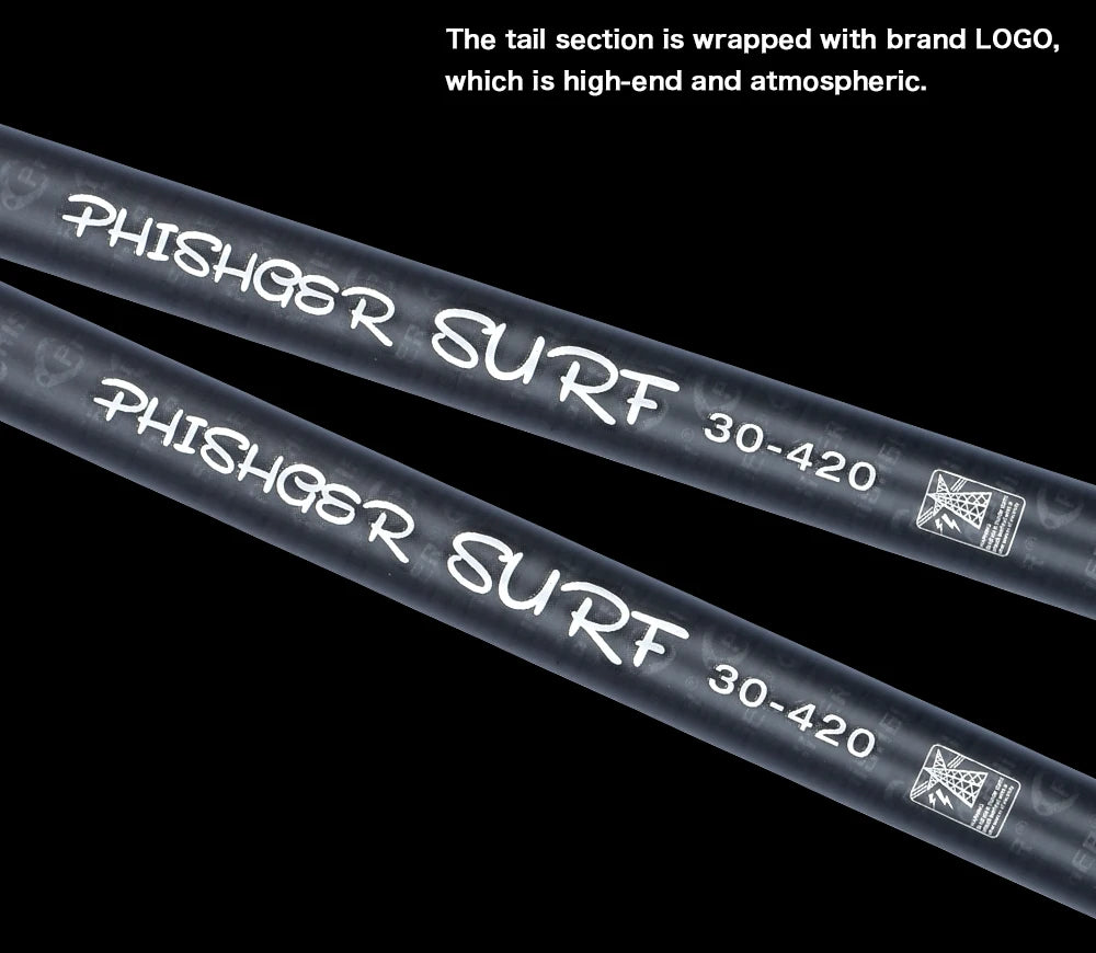 PHISHGER Teleskop-Brandungsrute 3.6/4.2/4.5/5.0/5.3m Wurfgewicht 80-150g 30T Carbon Reiserute Brandungsangeln Uferangeln Angelrute
