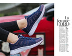 Damen Freizeitschuhe Mode Atmungsaktive Walking Mesh Flache Schuhe Sneakers Weiß Damen Fußbekleidung