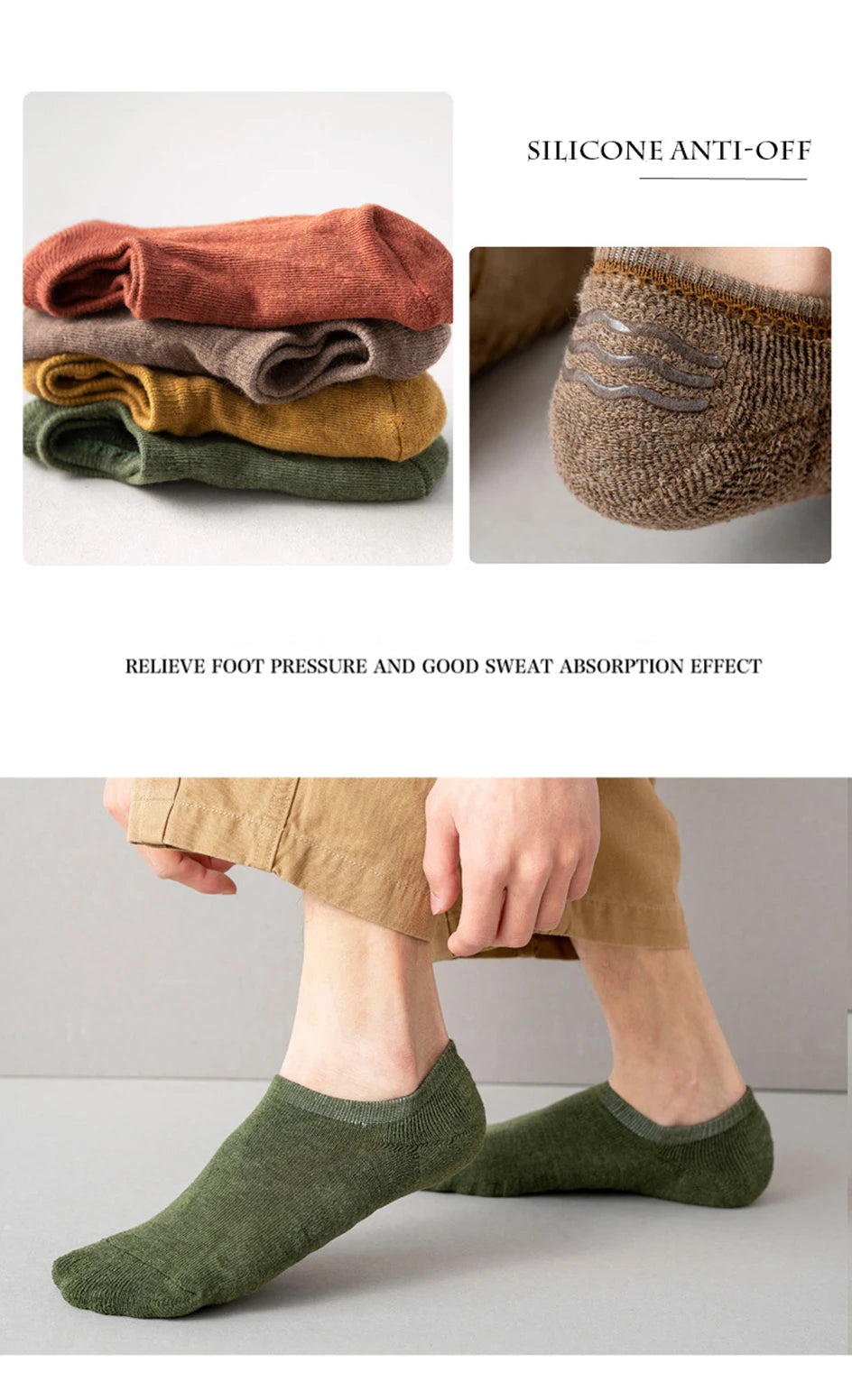 5 Paar Herren Baumwoll Kurzsocken Hochwertige Crew Ankle Casual Weiche Rutschfeste Atmungsaktive Low-Cut Sommer Herbst Socken für Herren